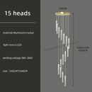 GobekUsa Golden LED Crystal Chandelier for Living Room Staircase
