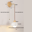GobekUsa Clear Glass LED Wall Light with Pull Chain Switch