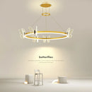 GobekUsa Gold Butterfly Crystal Chandelier Pendant Light for Elegant Living Room & Restaurant Decoration