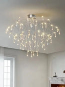 GobekUsa Deluxe Crystal Star Lamp: Designer LED Lighting for Modern Living Room & Villa