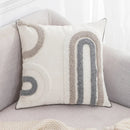 GobekUsa Boho Loop Pillowcase - Grey Beige Tufted Cushion Cover for Home Decoration