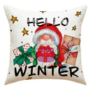 GobekUsa Christmas Linen Decorative Pillows Print Lumbar Pillow Home Decor