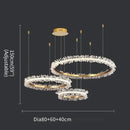 GobekUsa Crystal Gold Ring LED Chandelier for Home Decoration Luxurious Living Room Dining Bedroom