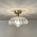 GobekUsa Green Glass LED Ceiling Light Modern Iron Copper Lampara Techo for Home Decor