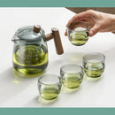 GobekUsa Glass Tea Cup Set for Chinese Kung Fu Tea, Heat Resistant & Thicken Glass