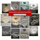 GobekUsa Crystal Ring Ceiling Chandelier Modern Circle Pendent Lamp LED Hanging Light Fixtures