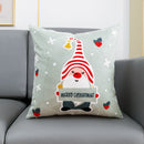 GobekUsa Christmas Embroidery Cushion Cover 45x45cm Santa Deer Snowflake Pillowcase Square Cotton
