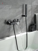GobekUsa Gold Brass Wall Mounted Bathtub Faucet with Hand Held Shower Kit