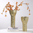 GobekUsa Golden Ceramic Geometric Honeycomb Vase - Home Decoration Accessory