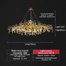 GobekUsa French Crystal Chandelier for Dining Room: Elegant Copper Branch Ceiling Light