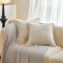GobekUsa Boho Striped Pillow Covers for Sofa Bed Decor, 45x45 White Polyester Pillowcases