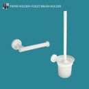 GobekUsa Bathroom Accessory Set: Towel Rack, Toilet Brush, Paper Holder, Toothbrush Holder, Soap Tray