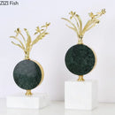 GobekUsa Gold-plated Flower Crystal Sculpture Desk Decoration Modern Crafts Room Decor