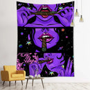 GobekUsa Green Star Girl Tapestry Wall Hanging Psychedelic Home Decor