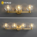 GobekUsa Gold Solid Copper Crystal Vanity Light Fixtures for Bathroom and Bedroom