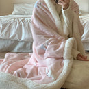 GobekUsa Korean Cartoon Plush Blanket, Soft Nap Sofa Cover for Home Dormitory