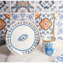GobekUsa Bright Eyes Ceramic Dinner Plate Set, 8" Boho Art Salad Dessert Plate