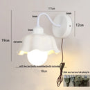 GobekUsa Glass Iron LED Wall Sconce Pull Chain Switch Stair Light Fixture for Bedroom