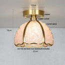 GobekUsa Crystal Glass LED Ceiling Light Copper Canopy Nordic Modern Design