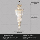 GobekUsa Crystal Stair Chandelier: Modern Duplex Villa Light Luxury for Elegant Living Rooms