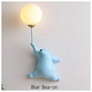 GobekUsa Bear Wall Lamp | Cute Nordic Cartoon Design for Girls Bedroom, Study, Dormitory