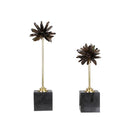 GobekUsa Crystal Handicraft Artificial Flower Metal Figurine Home Decor Accessory
