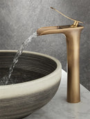 GobekUsa Antique Bronze Waterfall Bathroom Faucet with Hot & Cold Mixer Tap