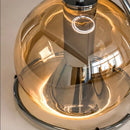 GobekUsa Industrial Amber Glass Pendant Light Adjustable Chandelier for Kitchen Bedroom Hallway