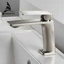 GobekUsa Brushed Nickel Bathroom Sink Faucet Single Handle Basin Mixer Tap