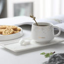 250ml GobekUsa Ceramic Coffee Cup Set with Tray, Spoon - European Style Porcelain Mugs