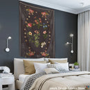 GobekUsa Botanical Sketch Tapestry Wall Hanging - Boho Aesthetic Room Decor