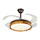 GobekUsa LED Solid Wood Round Ceiling Fan Light with Remote Control