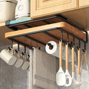 GobekUsa Kitchen Rack: Cupboard Paper Towel Rags Hanger with Hooks