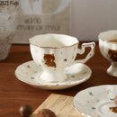 GobekUsa Cartoon Kitten Pattern Porcelain Coffee Mug Set Ayshacollection