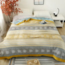 GobekUsa 100% Cotton Stripe Gauze Towel Quilt - Double/Single - Summer Cool Sheet, Air Conditioning Blanket - Perfect for Travel & Home
