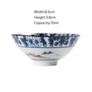 GobekUsa Blue & White Ceramic Kung Fu Tea Cup - Japanese Style Porcelain Sake Cups