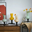 GobekUsa Goblet Glass Vase for Desk Decoration with Artificial Flowers