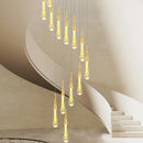 GobekUsa Crystal Raindrop Pendant Lights - Elegant LED Foyer Chandeliers for High Ceilings