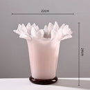 GobekUsa Large Glass Vase with Lotus Leaf Edge for Home Decor