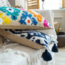 GobekUsa Embroidered Flower Boho Long Cushion Covers for Bedroom and Sofa