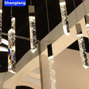 GobekUsa Crystal Chrome LED Chandelier: Luxury Duplex Stair Loft Pendant Light for Living Room