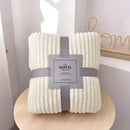 GobekUsa Cozy Striped Flannel Fleece Blanket for Winter - Bedroom Living Room Throw