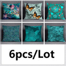GobekUsa Green Leaves Flower Pillowcase Set | Modern Winter Short Plush 45x45cm Cozy Covers