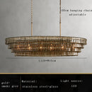 GobekUsa Brown Glass Pendant Lights for Dining Table Chandelier, Oval Clear Round Suspension Lamp