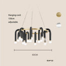 GobekUsa Black Aluminum Tube Dimmable LED Chandelier with U-Shaped Design