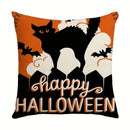GobekUsa Halloween Pumpkin Linen Cushion Cover Set for Home Sofa Bedroom Decor