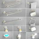 GobekUsa Brushed Nickel Stainless Steel Bathroom Hardware Set Towel Bar Ring Holder Robe Hook