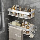 GobekUsa Aluminum Corner Shower Storage Rack - Punch-free Bathroom Shelf Organizer