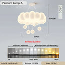 GobekUsa Dimming Pendant Chandelier Light with PE Lampshade for Living Room Bedroom