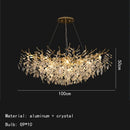 GobekUsa Gold Aluminium Crystal Chandelier for Elegant Dining Room Lighting